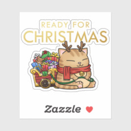 Adesivo Reindeer Cat de Natal