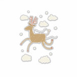 Adesivo Reindeer Christmas<br><div class="desc">Uma rena bonita enredada em luzes de fadas voando pelas nuvens. Arte original de Nic Squirrell.</div>
