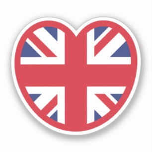 Adesivo Reino Unido Union Jack Flag Heart
