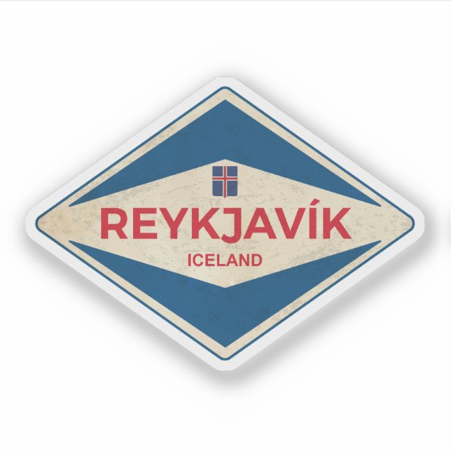 Adesivo Rekjavik iceland Vintage (Frente)