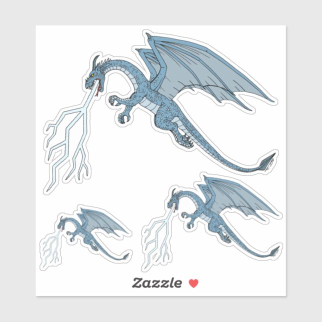 Adesivo Relâmpago Blue Dragon Spitting (Folha)