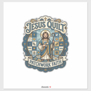 Adesivo Remendo de Colcha de Jesus Fé Patchwork Jesus Colc