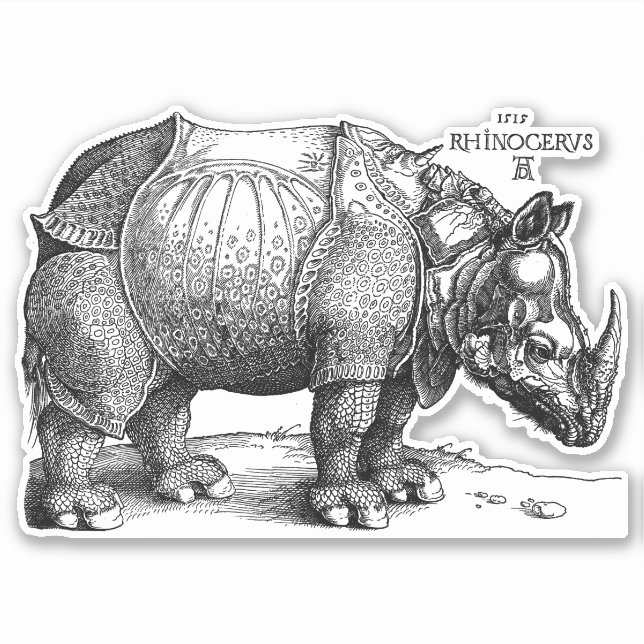 Adesivo Renaissance Rhinoceros Albrecht Durer (Frente)