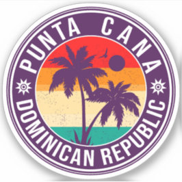 Adesivo República Dominicana do Punta Cana - Retro Souveni