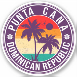 Adesivo República Dominicana do Punta Cana - Retro Souveni