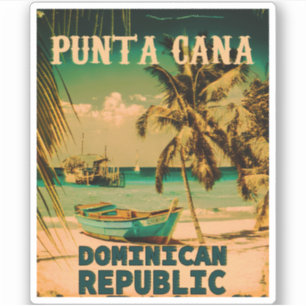 Adesivo República Dominicana do Punta Cana - Retro Souveni