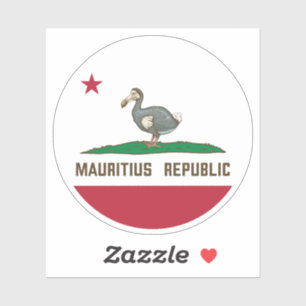 Adesivo República Maurícia, Califórnia, Bandeira Dodo