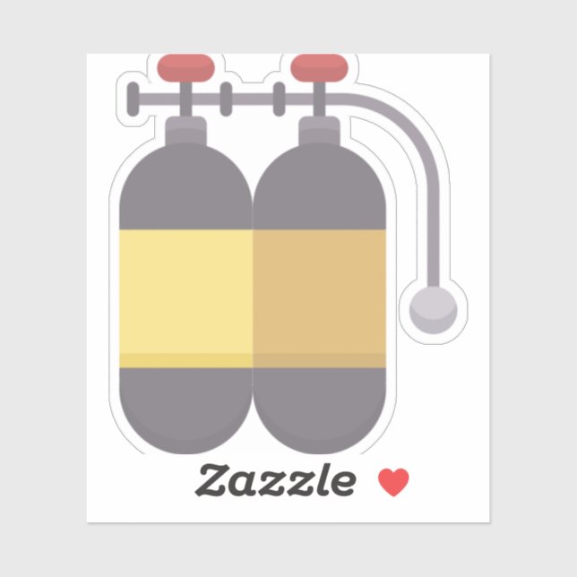 Adesivo Reservatório de oxigênio - tanque de mergulho (Folha)