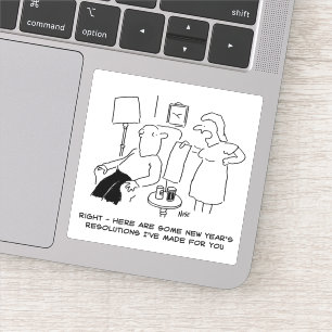Adesivo Resoluções de Ano Novo da Esposa para Marido. Engr