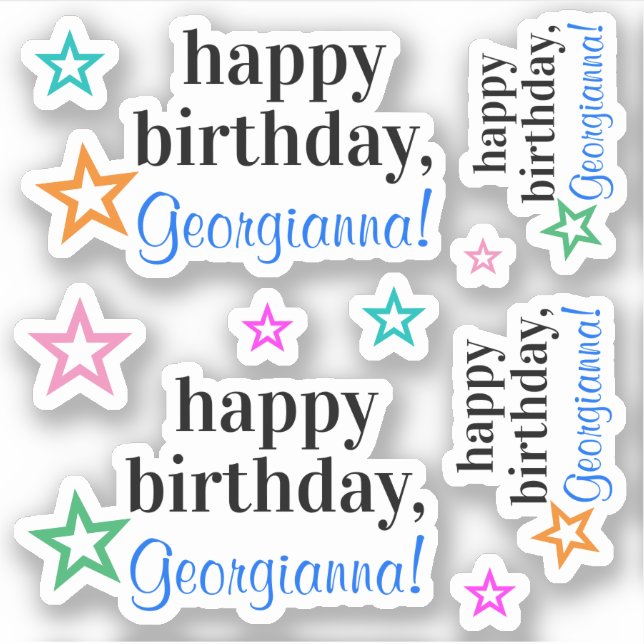 Adesivo Respeitável "feliz aniversário" + Forma de Contorn (Frente)