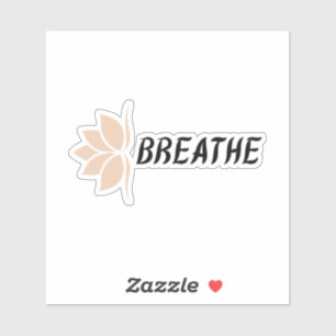 Adesivo Respire o vinil-adesivo com flor rosa