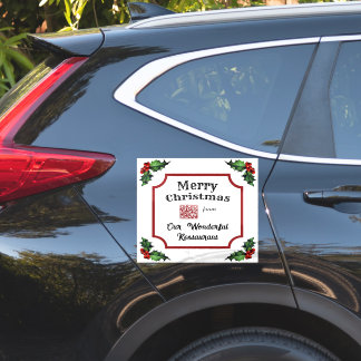 Adesivo Restaurante de código QR personalizado Feliz Natal