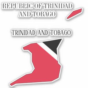Adesivo Resumo do Mapa da Bandeira de Trinidad e Tobago