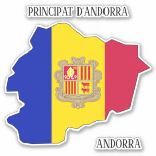 Adesivo Resumo do Mapa de Sinalizador de Andorra