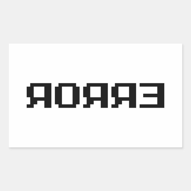 Adesivo Retangular Я OЯ Я Eixo | ERRO (Frente)