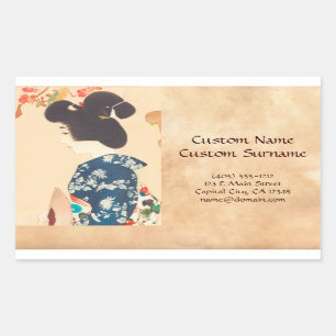 Adesivo Retangular 100 figuras das belezas que vestem quimonos de