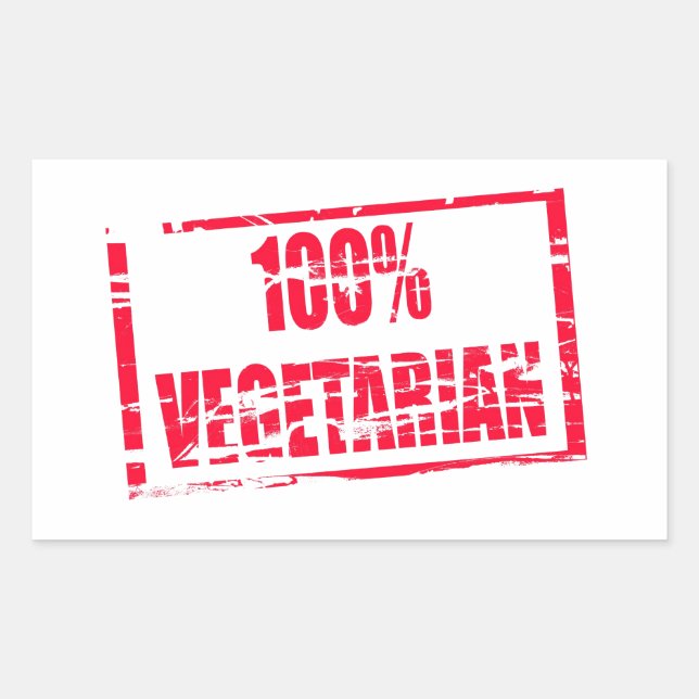 Adesivo Retangular 100% vegetariana (Frente)