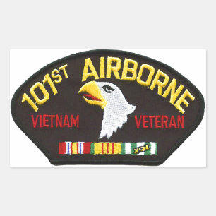 Adesivo Retangular 101st Veterano transportado por via aérea de
