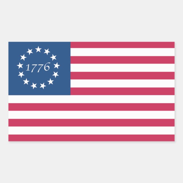 Adesivo Retangular 1776 American Flag Sticker (Frente)