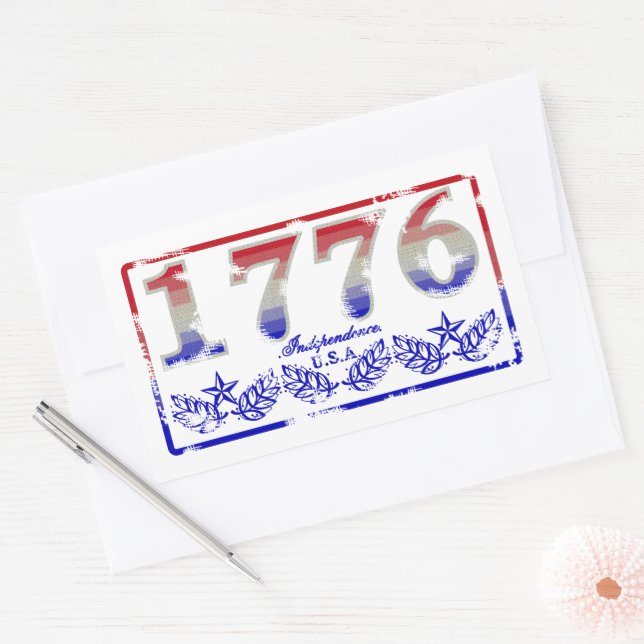Adesivo Retangular 1776 Independência (Envelope)