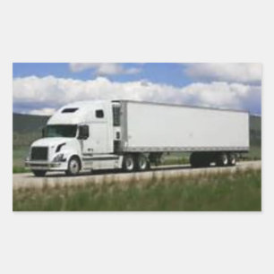 Adesivo Retangular 18 Caminhão de carga com rodas num autocolante