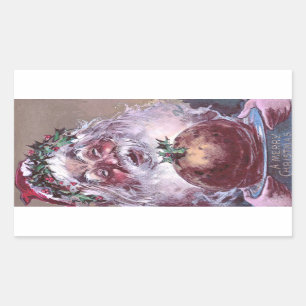 Adesivo Retangular 1908 papais noeis com natal vintage do pudim de