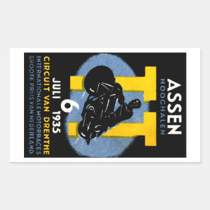 Adesivo Retangular 1935 raças internacionais da motocicleta