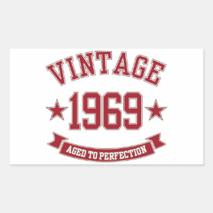 Adesivo Retangular 1969 Vintage Com Idade Superior À Perfecção