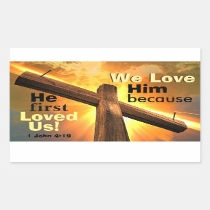 Adesivo Retangular 1 4:19 de John nós amamo-lo porque nos amou