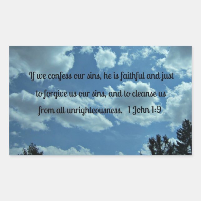 Adesivo Retangular 1 John 1:9 (Frente)