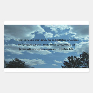 Adesivo Retangular 1 John 1:9