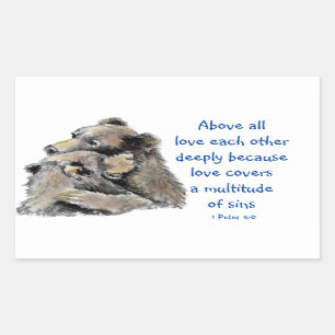 Adesivo Retangular 1 Peter 4 :8 Acima de tudo, amor profundamente ins