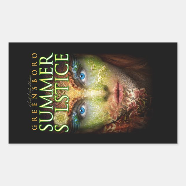 Adesivo Retangular 2018 Festival de Solstício de Verão de Greensboro  (Frente)