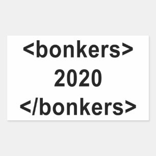 Adesivo Retangular 2020 Bonkers