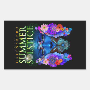 Adesivo Retangular 2021 Festival de Solstício de Verão em Greensboro