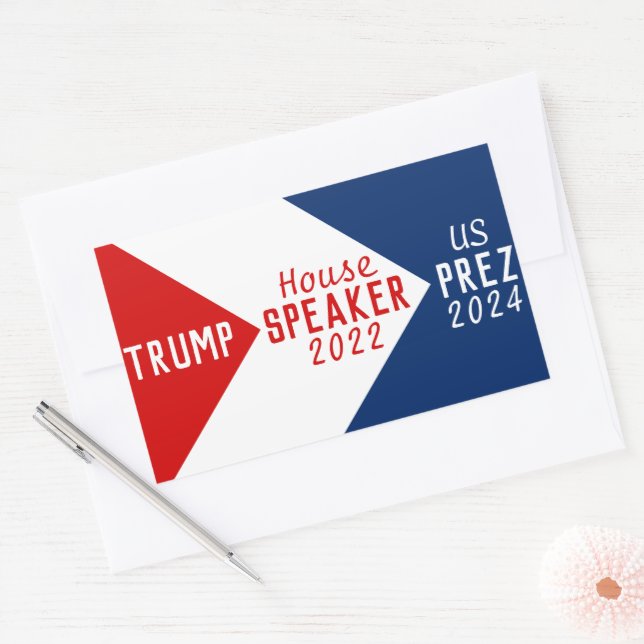Adesivo Retangular 2022 House Auto-falante Trump Presidente 2024 (Envelope)