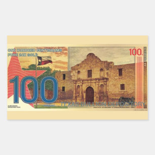 Adesivo Retangular 2025 100 Centigrama Ouro Aurum Texas The Alamo