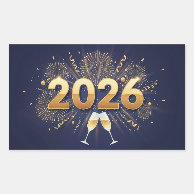 Adesivo Retangular 2026 Stickers (Frente)