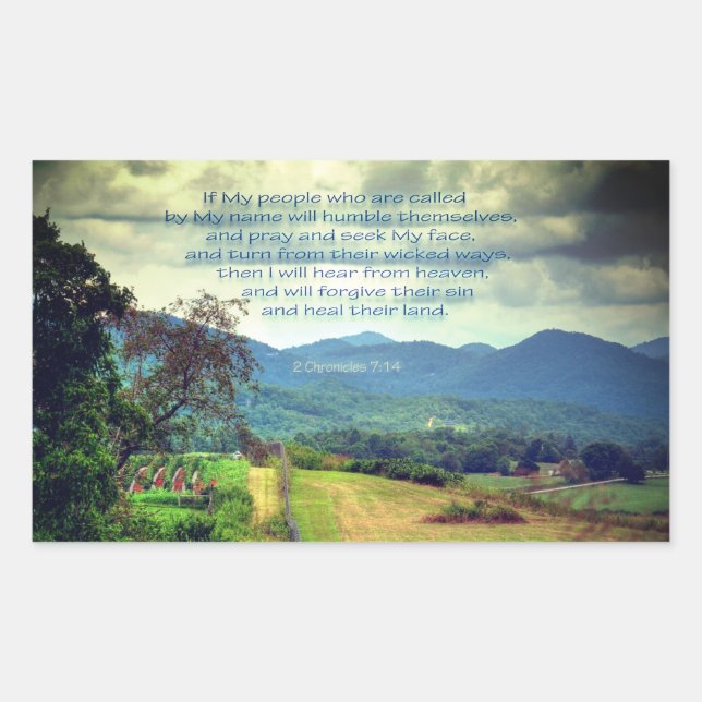 Adesivo Retangular 2 Chronicles 7:14 (Frente)