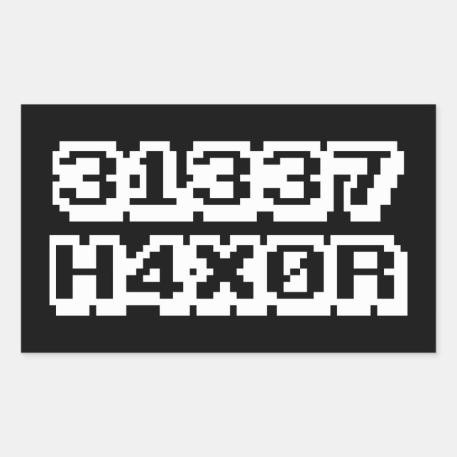 ADESIVO RETANGULAR 31337 H4X0R (Frente)