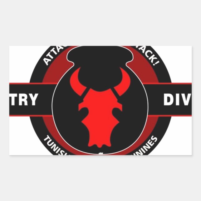 ADESIVO RETANGULAR 34.ª DIVISÃO DE INFANTASIA" VERMELHO" (Frente)