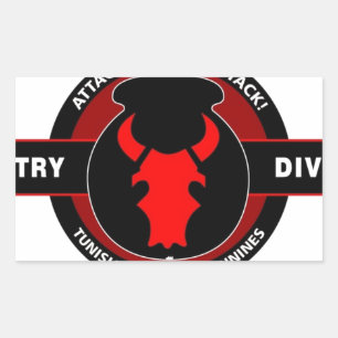 Adesivo Retangular 34o DIVISÃO de INFANTARIA" RED BULL "