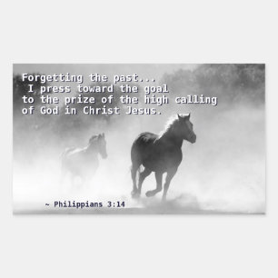 Adesivo Retangular 3:14 dos Philippians eu pressiono para o objetivo,