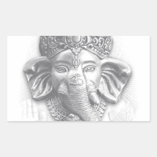 Adesivo Retangular 3d Senhor Ganesha - Om