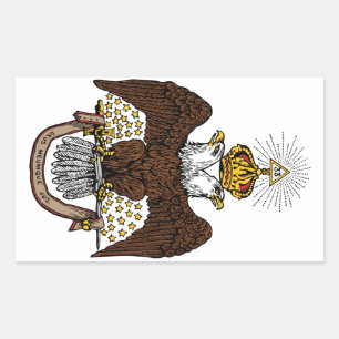 Adesivo Retangular 3ó Rito escocês Brown Eagle do grau