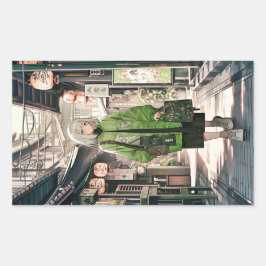 Adesivo Retangular 【4枚セット】Green JK シール|寿司娘 GenerativeAI