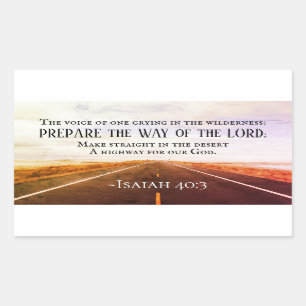 Adesivo Retangular 40:3 de Isaiah - 5 preparam a maneira do senhor,