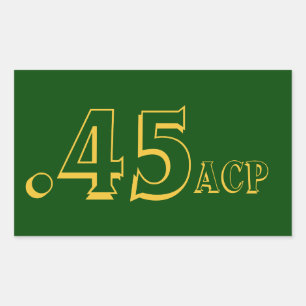 Adesivo Retangular .45 Acp Ammo Sticker
