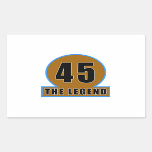 Adesivo Retangular 45 o design do aniversário da legenda