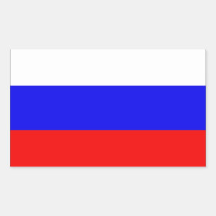 Adesivo Retangular 4 Bandeira da Rússia